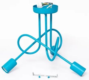 Lampadario a incasso per bambini con LED OXFORD 3xE27/15W/230V Blu