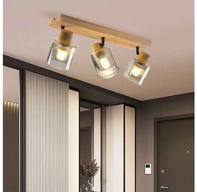 Brilagi - Faretto HYGGE 3xE14/15W/230V legno di caucciù/fumé