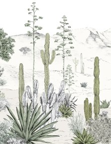 Isidore Leroy Carta da parati panoramica Succulentes Naturel - Panel B