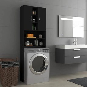 Mobile Per Lavatrice Nero 64x25,5x190 Cm /