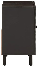 Mobile lavabo da bagno nero 62x33x58 cm legno massello di mango