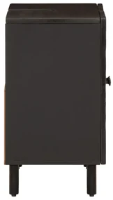 Mobile lavabo da bagno nero 62x33x58 cm legno massello di mango