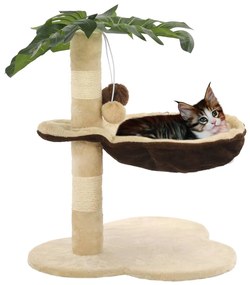 Albero per gatti con tiragraffi in sisal 50cm beige e marrone