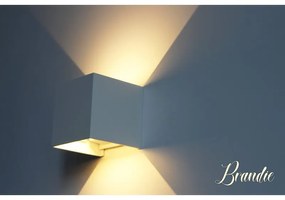 Applique Led Da Parete Brandie 6W Carcassa Bianca Quadrata Bianco Neutro IP65 Doppio Illuminazione Angolo Regolabile SKU-7088