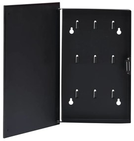 Cassetta Portachiavi Con Lavagna Magnetica Nera 30x20x4 Cm /