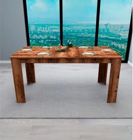 Tavolo Da Pranzo Fisso 80x160 Cm Da Cucina Effetto Legno Demis Noce