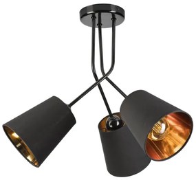 Lampadario a sospensione con supporto rigido IRMA 3xE27/15W/230V nero