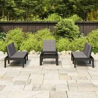 Set Divani da Giardino con Cuscini 4 pz in Plastica Grigio 3059836