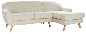 Divano Chaise Longue DKD Home Decor Crema Legno d'albero della gomma 226 x 144 x 84 cm