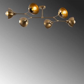 Plafoniera dorata con paralume in metallo 52x102 cm Dram – Opviq lights