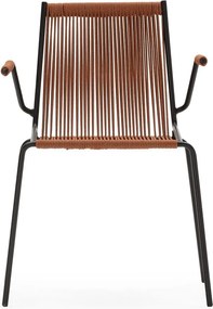 Sedie da pranzo in set color terracotta in metallo con braccioli/impilabili 2 pz Emily – Marckeric