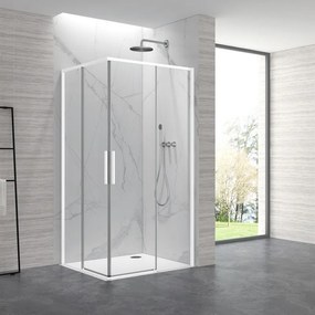 Kamalu - Box doccia 70x90cm angolare porte scorrevoli finitura bianca| KLA1000W