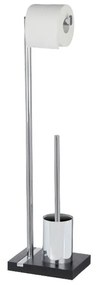 Scopino nero con supporto in acciaio inox per carta igienica Noble - Wenko