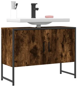 Mobile lavabo bagno rovere fumo 60x30x60 cm legno multistrato