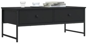 Tavolino Da Salotto Nero 101x49x39,5 Cm İn Legno Multistrato /