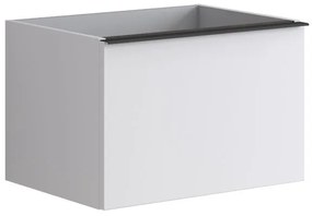 Mobile da bagno sotto lavabo Pixel plain bianco e maniglia alluminio nero laccato opaco L 60 x H 40 x P 45.5 cm 2 cassetti, lavabo non incluso