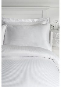 Biancheria da letto singola bianca 135x200 cm Satin Stripe - Catherine Lansfield