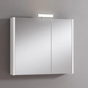 Pensile con luce Akira laccato bianco opaco L 80 x H 70 x P 15.5 cm