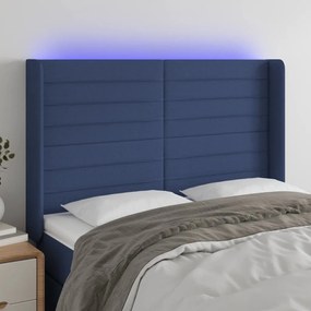 Testiera A Led Blu 147x16x118/128 Cm İn Tessuto /