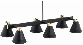 Argon 2552 - Lampadario su palo AVALONE 6xE27/15W/230V nero/oro