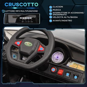 Macchina Elettrica per Bambini con Telecomando Luci LED e Clacson Nero...