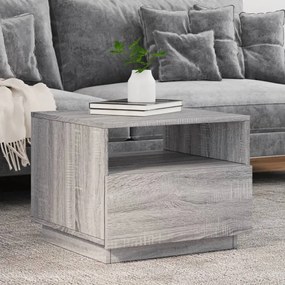 Tavolino Da Soggiorno Con Luci Led Grigio Sonoma 50x49x40 Cm /