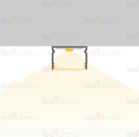 Profilo Lineare XL in Alluminio Nero per 1-2 Strisce LED da 1m e 2m Variante Lunghezza Profilo 2 metro