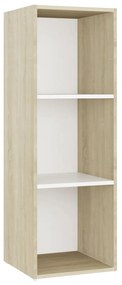 Mobile TV Bianco e Rovere Sonoma 107x35x37 cm Legno Multistrato