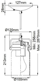 Elstead KL-BRINLEY-MP-OZ - Lampadario su corda BRINLEY 1xE27/60W/230V antracite