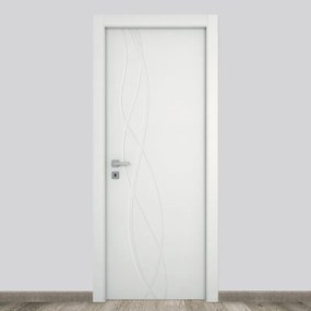 Porta interna a battente Dna in legno laccato colore bianco, L 60 x H 210 cm, apertura reversibile