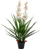 Orchidea Cymbidium Artificiale con Vaso 100 cm Verdecod mxl 119203