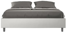 Letto matrimoniale senza rete imbottito 160x210 similpelle bianco Azelia