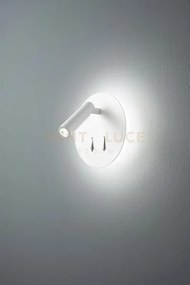 Applique in metallo verniciato bianco plug led 6w + 3w faretto spot...