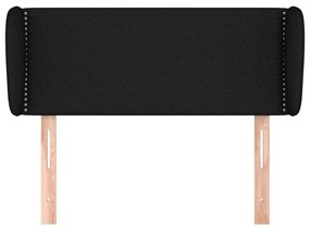 Testiera ad orecchio nera 83 x 23 x 78/88 cm in tessuto