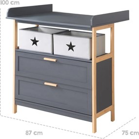 Cassettiera bassa per bambini antracite 87x75 cm Berlin - Roba