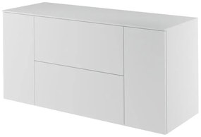 Mobile da bagno sotto lavabo Neo bianco laccato L 135 x H 65 x P 48.3 cm 2 cassetti 2 ante, lavabo non incluso