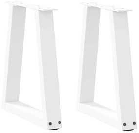 Gambe Per Tavolo Pranzo A V 2 Pz Bianco 28x(42-43,3)cm Acciaio /