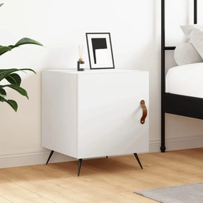 Comodino Bianco 40x40x50 Cm İn Legno Multistrato /