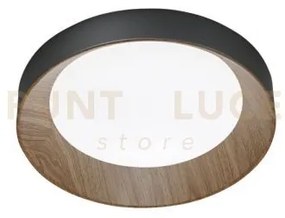 Plafoniera led arka nera/legno 23w 3300lm cct 3000-4000-6500k 40x40...