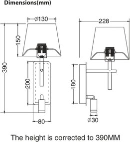 Zuma Line W4106-2BK+WH-LED Lampada da parete LUNA 1xE27/40W/230V + LED/2,5W nero/bianco