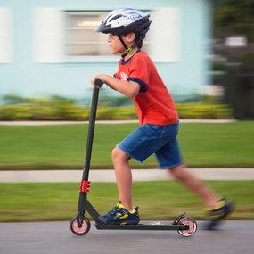 Costway Monopattino acrobazie con pedana luminosa in alluminio, Monopattino per per adulti e ragazzi più di 7 anni Rosso