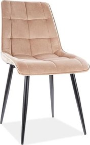 Sedia Chic Velvet Beige / Nero - L47 x H41 x H87 cm