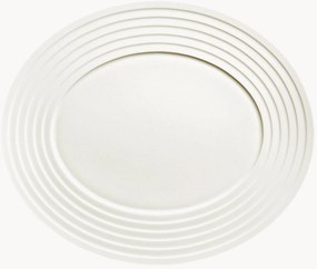 Set di 6 piatti ovali da portata in Fine Bone China Relief