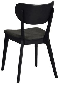 Sedia da pranzo in rovere nero con seduta grigio scuro Cato - Rowico