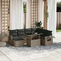 Set Divano da Giardino 8 pz con Cuscini Grigio in Polyrattan 3268070