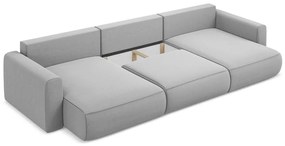 Divano angolare grigio chiaro allungabile/con contenitore (a U) con rivestimento in velluto Kapua – Makamii