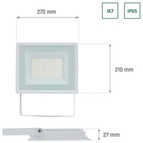 Proiettore 100W IK7 IP65 B. NATURALE Colore Bianco Naturale 4.000K