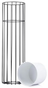 Vaso da fiori in metallo LOFT 70x20 cm nero/bianco