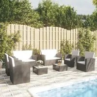 Set Divani da Giardino 8 pz con Cuscini in Polyrattan Nero 3095941