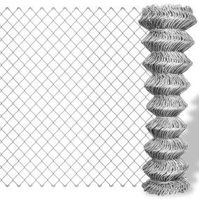 Recinzione İn Rete İn Acciaio Zincato 15x1,25 M Argento /